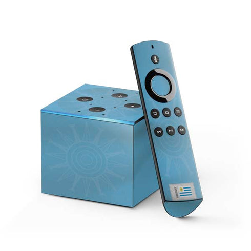 Uruguay Soccer Flag Fire TV Cube Skin